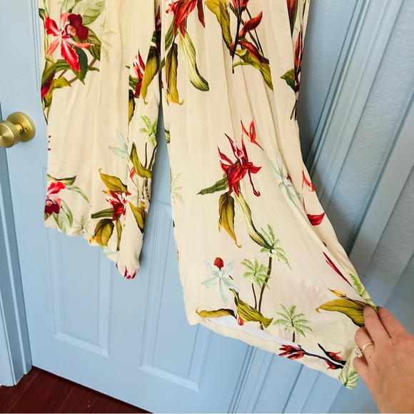 Alembika Artful Home Women’s Floral Wide Leg Punto Pants - Picture 3 of 8